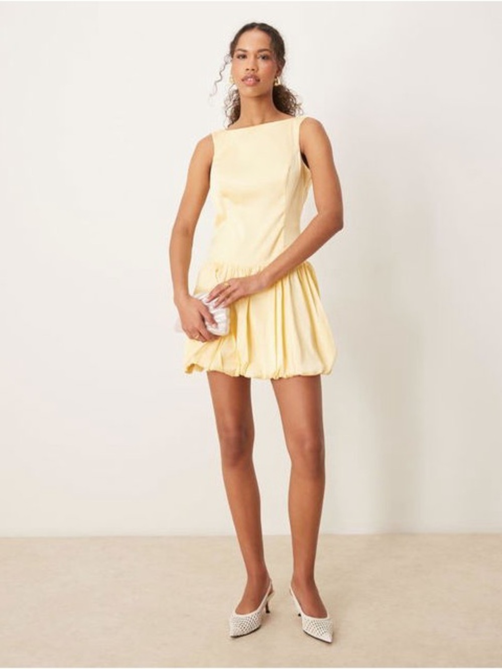 Abercrombie & Fitch High Neck Sleeveless Bubble Skirt Open Back Mini Dress